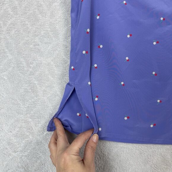 Vtg 70s Diane Von Furstenberg Matching Skirt Set 10 Purple Cherries DVF Retro - Picture 12 of 16